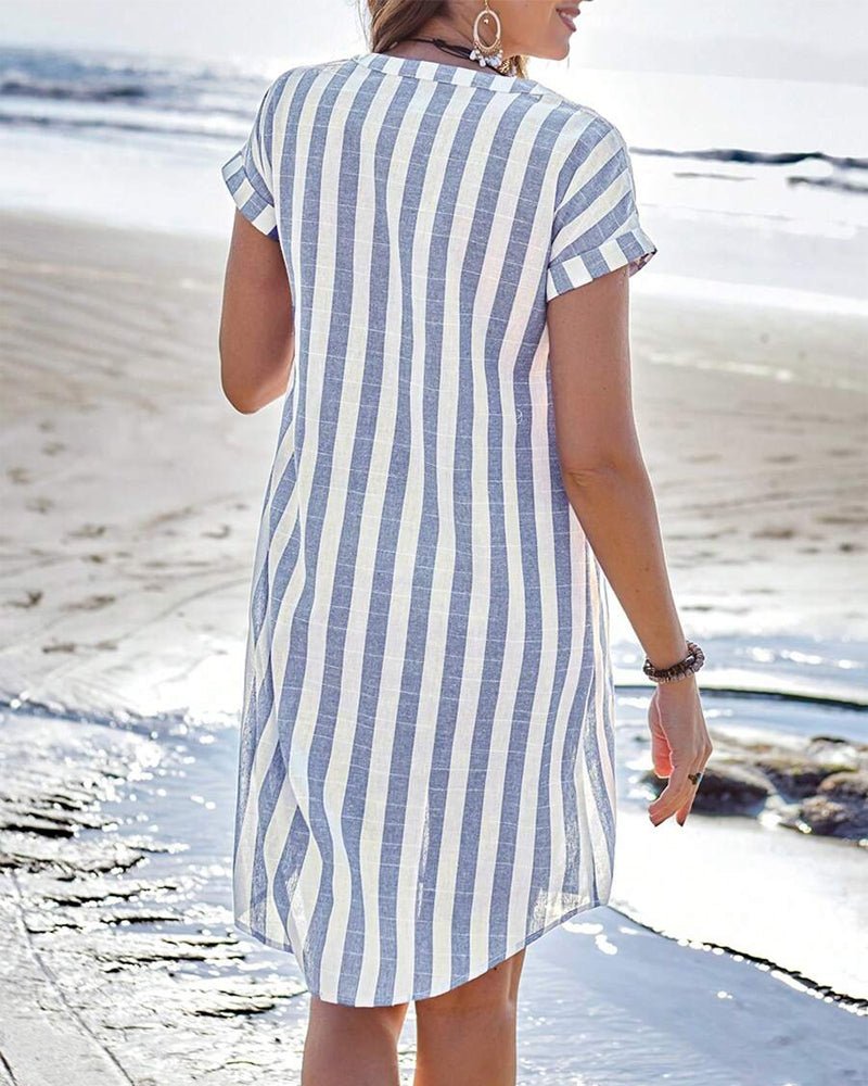 Inès | Robe Chemise Rayée